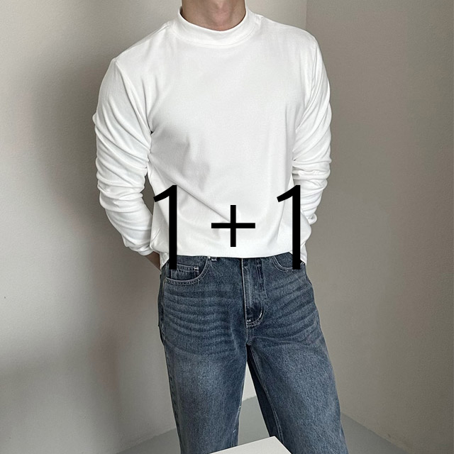 (1+1 할인) 매드닉 7컬러 기모 반폴라 티셔츠