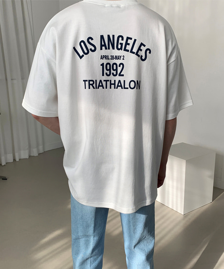1992 백프린팅 오버핏 반팔 티셔츠