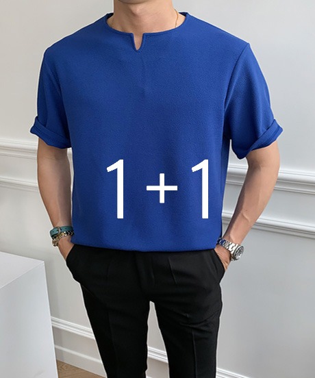 [1+1] 슬릿 트임 포인트 반팔 티셔츠