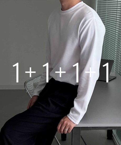[1+1+1+1] 사계절 링클프리 루즈핏 긴팔 티셔츠