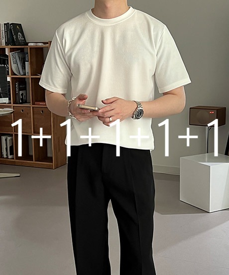 [당일출고] [1+1+1+1+1] 3XL 피넛 링클프리 반팔 티셔츠