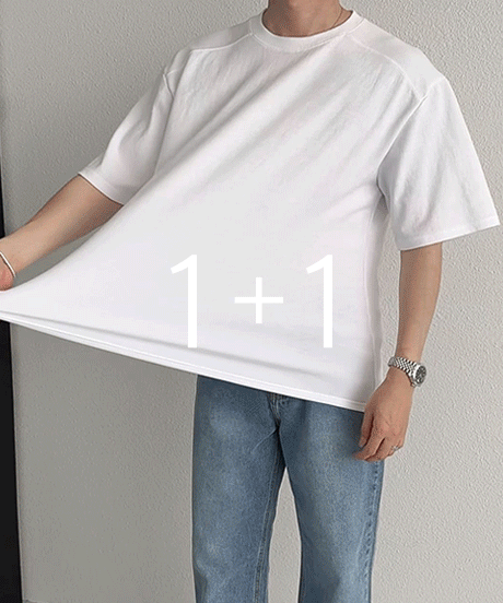 [1+1] New 스테이 코튼 반팔 티셔츠
